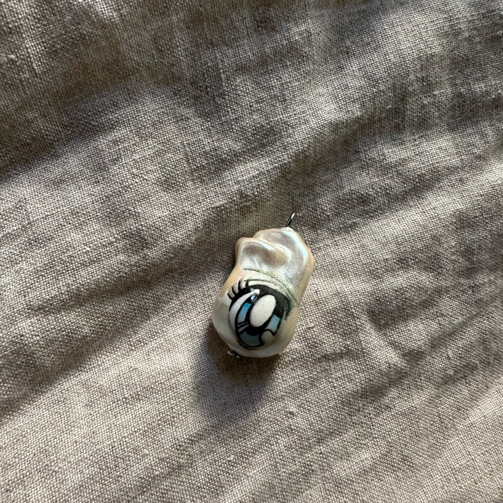 Sandy Liang Painted Pearl Eye Pendant